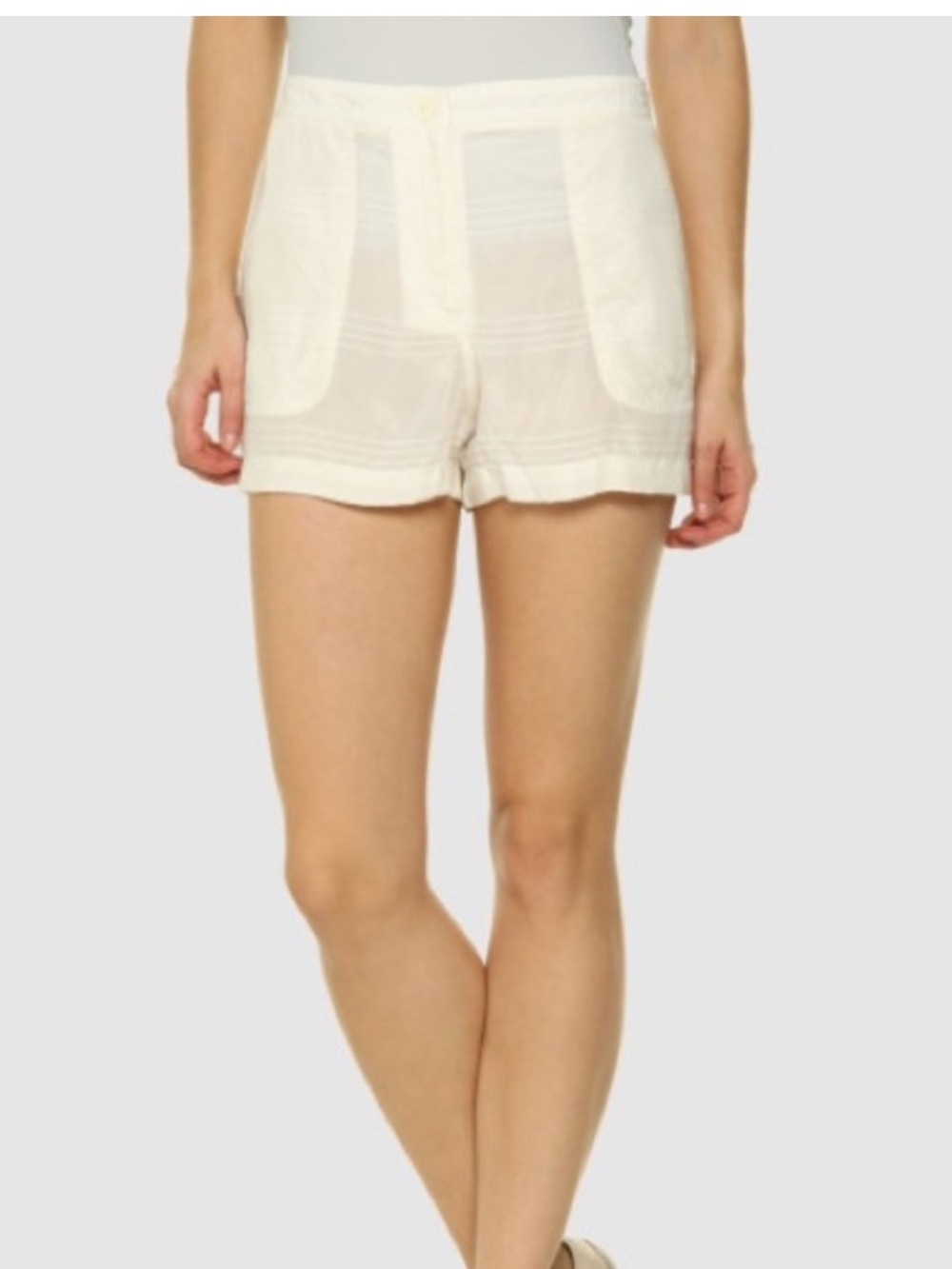 NWT T by Alexander Wang Semi-Sheered Striped Shorts Sz XS